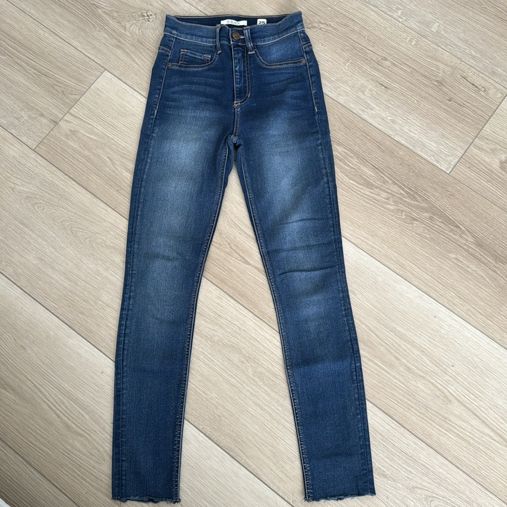 SP Black Hi Rise Dark Wash Skinny Jeans Size 25